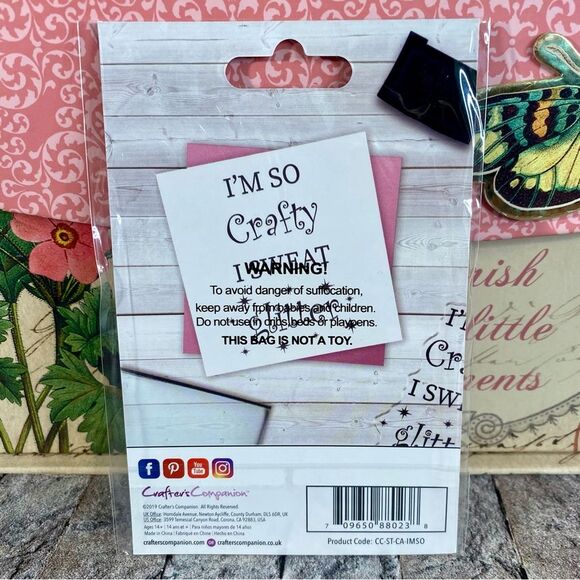 Crafter's Companion Clear Acrylic Stamp NWT I'm So Crafty 1 Piece Handmade Cards - Picture 4 of 4
